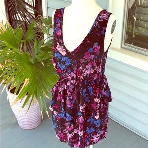 Retro Vintage Peplum Summer Mini Dress Coverup S M